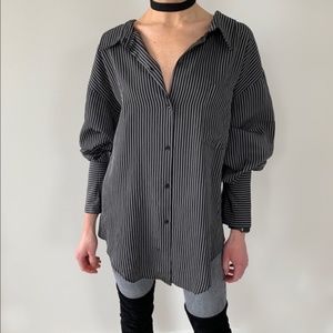 ZARA gray black striped oversized hoop shirt